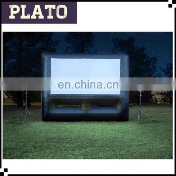 Black Frame Stand Inflatable Movie Screen For Night Outdoor Event