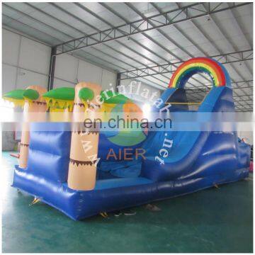 9m High Rainbow Inflatable Slide with pool