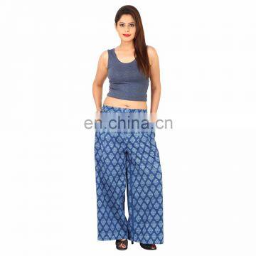 Women Wear Handmade Trousers Floral Printed 100%Cotton Loose Wide Leg Fashionable Palazzo Yoga Pants