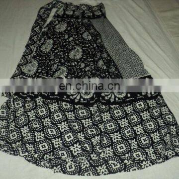 BLACK WHITE PRINTED LONG SKIRTS Indian photo-6