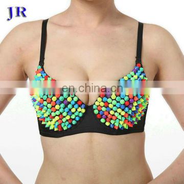 Colorful belly dance costume rivet bra for club YD-048#