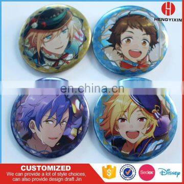 2017 hot sales anime charecter metal tin button badge