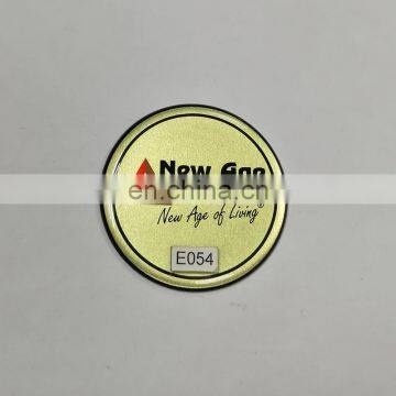 metallic round new age adhesive tags