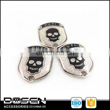 Novel Design Punk Decorations Enamel Shiny Metal Skull Badges Metal Labels Plates for Shirts Jeans Jacket Handbag Bag Apparel