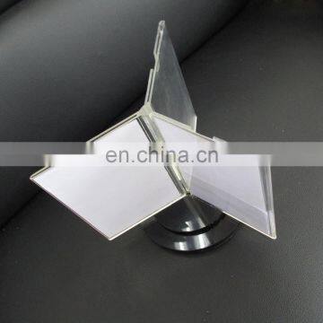 Made In China Cheap 3 Sides Clear Acrylic Rotated Menu Holder for Hotel and Restaurant photo-2