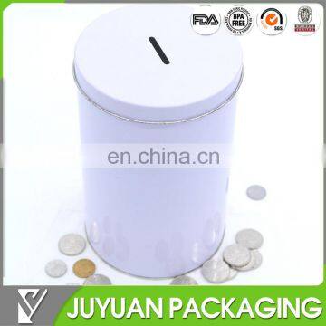 hot sale round piggy bank tin money saving box with lower price