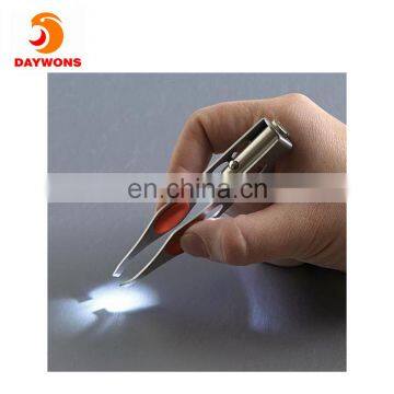 Amazon Hot Selling Make Up LED Light Eyelash Eyebrow Tweezers Precision Hair Removal Lighted Tweezer photo-2