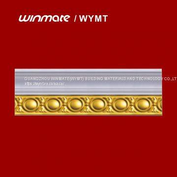 golden gypsum cornice (plaster mouldings)