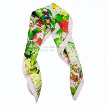 Custom Digital Satin Printed Shawl Designer Head Scarf photo-2