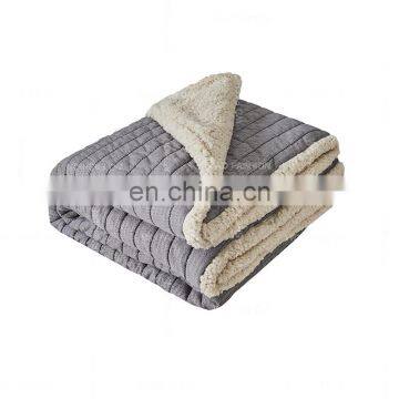 sherpa  Polyester blended Embroidery Bedding Sets Quilt Cover Set