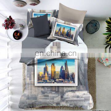 Luxury 3D Printed King Colored Microfiber Fitted Hotel Comfort Bedding Sets Duvet Cover Set