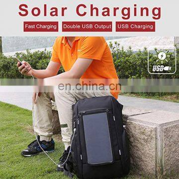 Mens Solar Power Charge Backpack 15.6 Inch Anti-theft Laptop Daypack Solar Battery Backpack