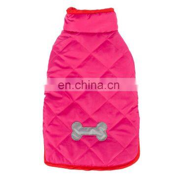 8 inch xxx small reflective paw pet clothes pink dog coat with fleece inside