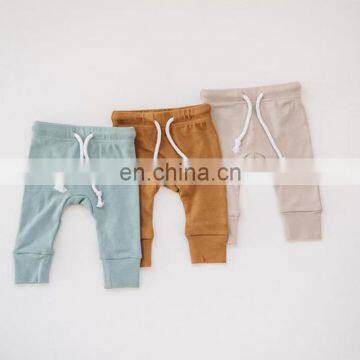 Comfy Organic Cotton Solid Baby Pajamas Pants Toddler Trousers photo-5