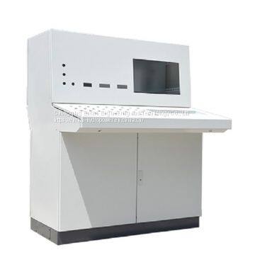 New Design Customized Industrial Broadcast Sheet Metal Fabrication Security Control Room Console Command Center Furniture Monitor Console Equipment Console Worktop Operating Platform Industrial Control Operating Desk With LED Lamp photo-2
