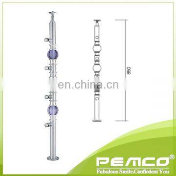 Villa/House Use Highly Resistant to Corrosion Glass Railing Wood Stair photo-6