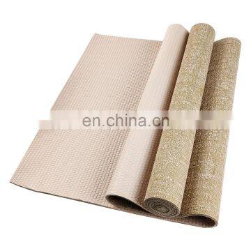 Harbour Double Color Juta Pvc Body Aligning Yoga Mat Eco Friendly Non Slip