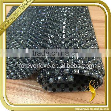 Black ceramic pearl rhinestone mesh bridal crystal dress trimmings FRM-218