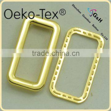 square shape leather gold color metal buckle for handbags