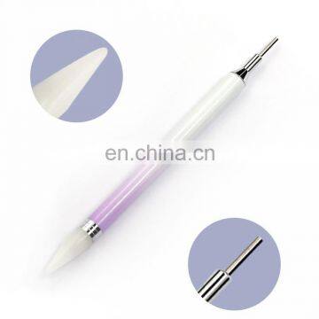 2 Head Gradient Handle Wax Dotting Pencil for Pick Up Nail Rhinestones Gel Applicator photo-5