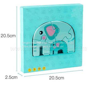 CTY1003 Wooden Animal Jigsaw Puzzles, Toy for 2+ Years Kids, Fine Color Recognition Early Educational Preschool Learning Toy, 6 Pack Animals - Best Gift photo-3
