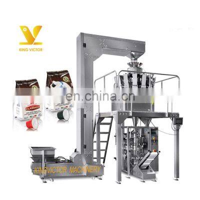 Automatic weighing coffee capsule vertical packing machine