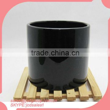 BLACK COLORED stoneware flower pot