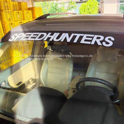Speed Hunters Custom Text Printing Vinyl Film Windshield Decals Reflective Sports Car Window Stickers photo-2