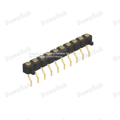Dnenlink 3.00mm Pitch Single Row H2.5mm Plane Contact Right Angle Female Header SMT Type PogoPin Header With Peg photo-3