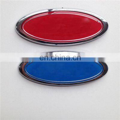 Plastic Custom Blue Red 115x45 mm Rear Emblem With Adhesive Tape On Backside