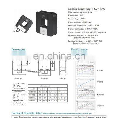 400/5a 600/5a Ct Current Transformer Hall Effect DC AC Split Core Current Transformer photo-5