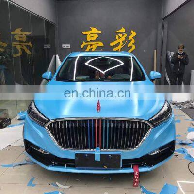 Electricity Light Sky Blue Car Vinyl Wrap Air Self-adhesive Decoration Roll Film Vehicle Auto Stickers