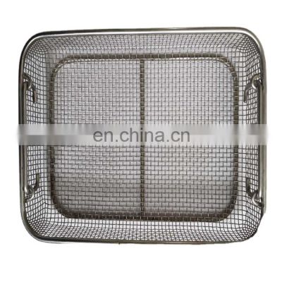 stainless steel wire mesh basket,Sterilizing basket,Screen woven basket with cover