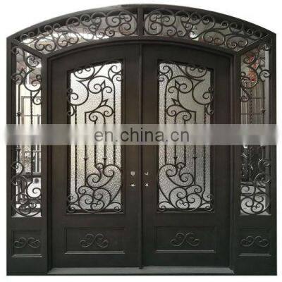 rustic wrought iron security screen exterior doors with sidelights