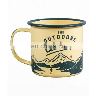 350ml 500ml colorful personalized customized popular iron 12oz enamel drop ship mug