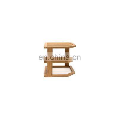 Bamboo Spice Jar Rack Holder 2 Tier Spice Rack Filled with Spices - Rotating Standing Rack Shelf Holder