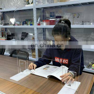 Sneeze Guard Shield for Counter Portable Protective Barrier Transaction Window Customize Acrylic Sneeze Screen With Feet photo-2