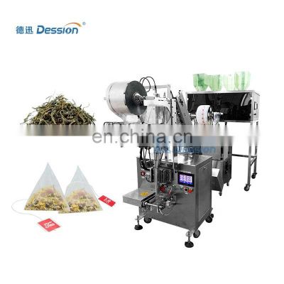 eco friendly triangle nylon Inner and outer tea bag packing machine with black tea packaging machine