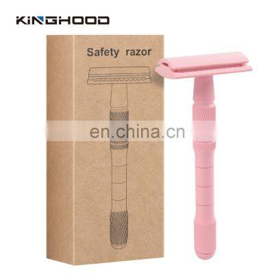Reusable Metal Handle Hair Removable Cleaning Double Edge Blade Facial Razor for Women Afeitadora photo-5