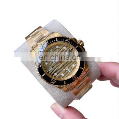 Luxury Silver Stainless Steel Diamond Case Luminous Dial 40MM Custom Logo Automatic Mechanical Watch