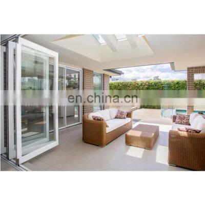 double glass fire rating front doors low-e glass aluminium bi-folding doors