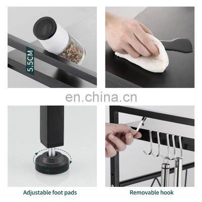 Kitchen Metal Microwave Oven Rack Expandable Microwave Shelf Adjustable Oven Organizer Shelf Rack