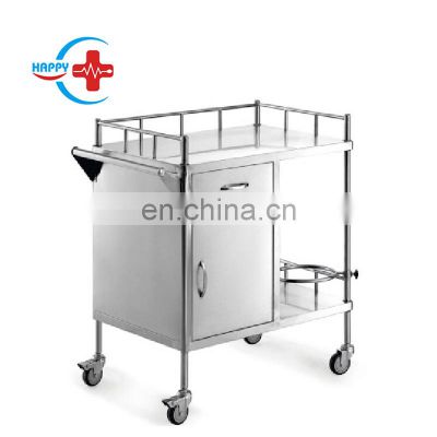 HC-M031 Hospital treatment trolley movable hand stainless steel  nursing cart for sale