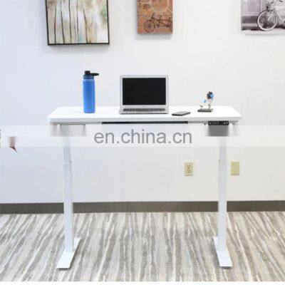 Rectangular White 1 Drawer Standing Desk With Adjustable Height Feature photo-5