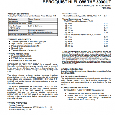 BERGQUIST HF565UT HI-FLOW 565UT HI-FLOW THF 3000UT photo-5
