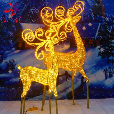 2023 New Products Outdoor Large Life Size Led 3d Lighted Animal Decoration Christmas Reindeer Motif Lights Manufacturer photo-5