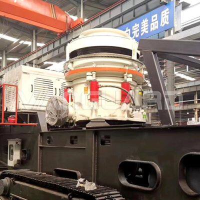 Mining Quarry Granite Limestone Gravel Crushing Plant Crawler Type Mobile Stone Cone Crusher Price photo-4