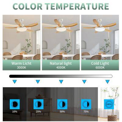 52Inch Indoor Decorative Living Room Remote Control Modern Ceiling Fan photo-4