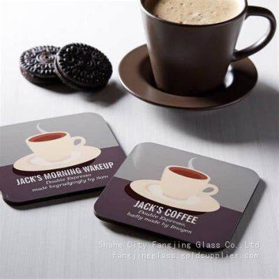 Funny Coffee Coaster Glass Pads, Coffee Table Coasters, Tempered Glass Drink Coasters