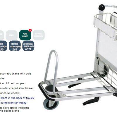 3 Wheels Aluminium Alloy Airport Passenger Trolley with Handle Brake